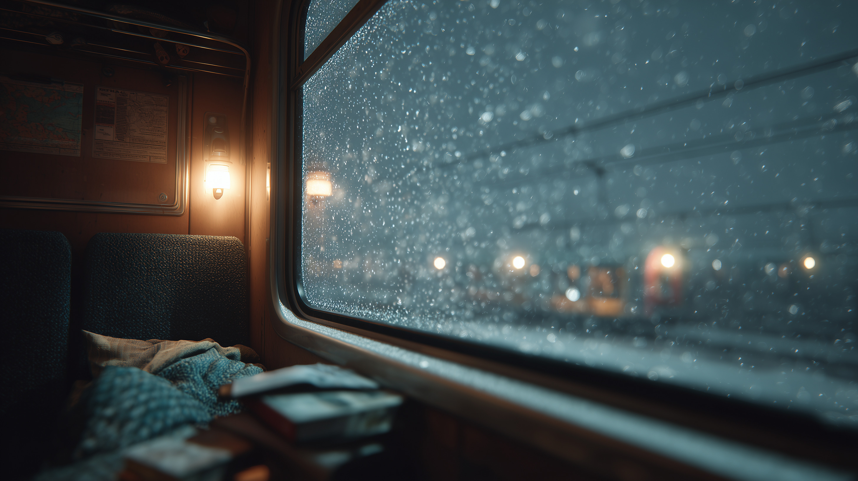 Snow Beside the Railroad Tracks