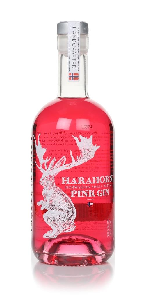 Harahorn Norwegian Pink Gin: Natural Raspberry with Blueberry, Rhubarb, and Bladderwrack from Norway's Fjords