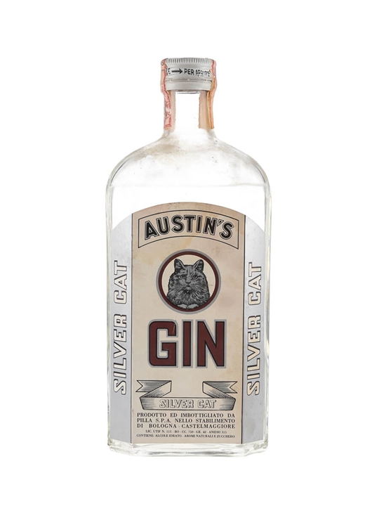 Austin's Silver Cat Gin / Bot.1970s