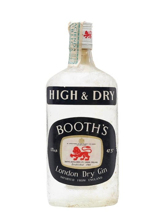 Booth's High & Dry Gin / Bot.1970s