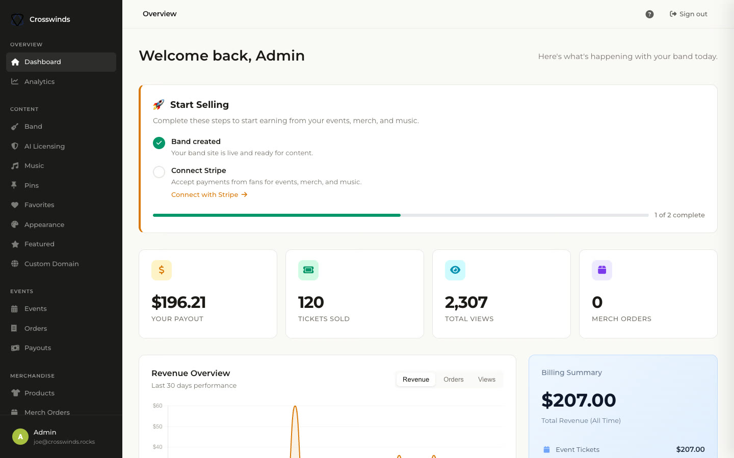 app.bandsaas.com/dashboard