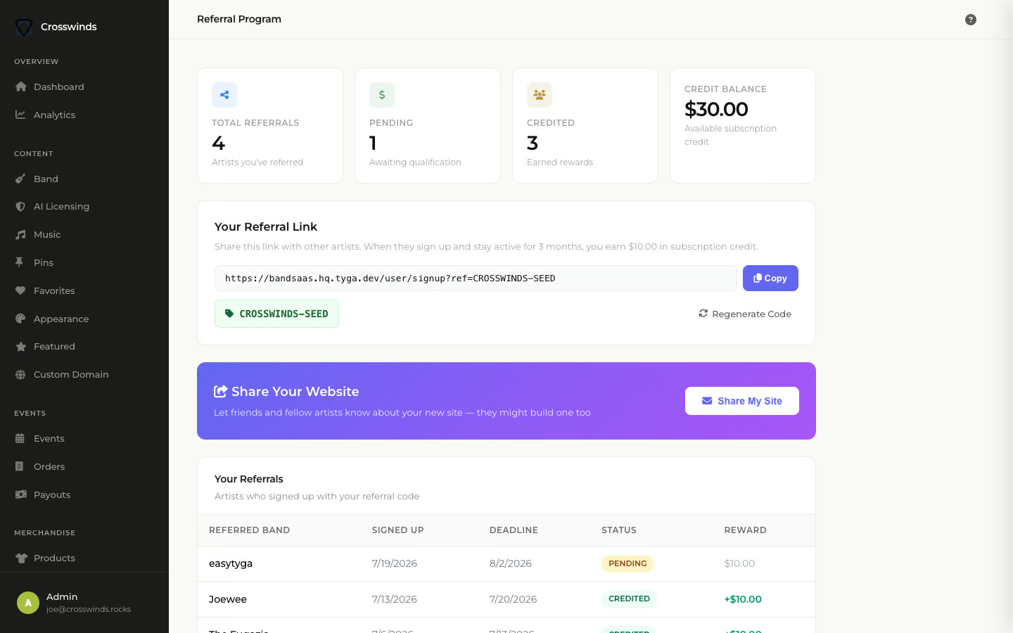 app.bandsaas.com/dashboard/referrals