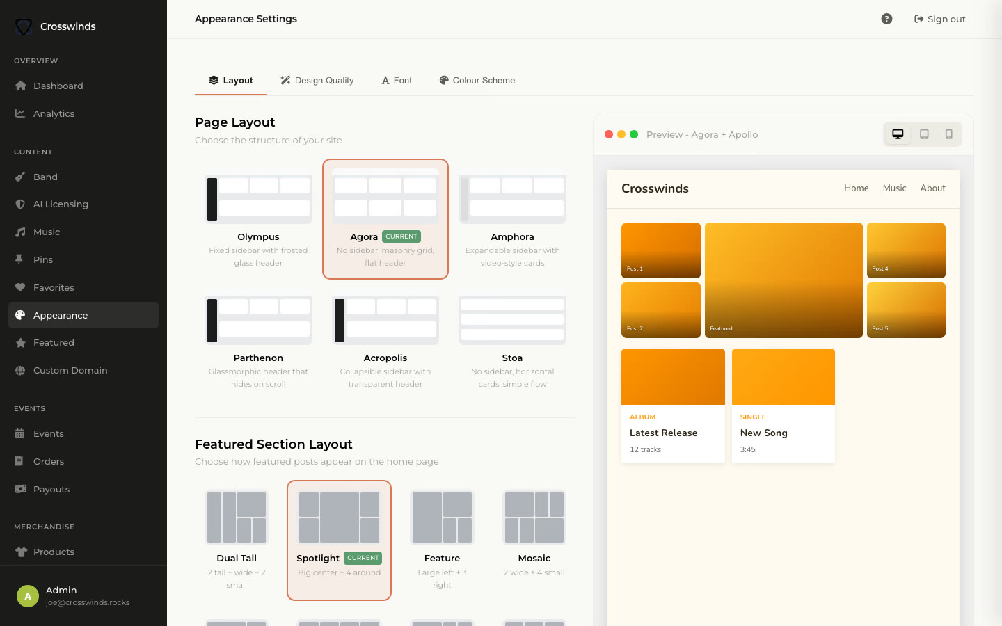 app.bandsaas.com/dashboard/settings/themes