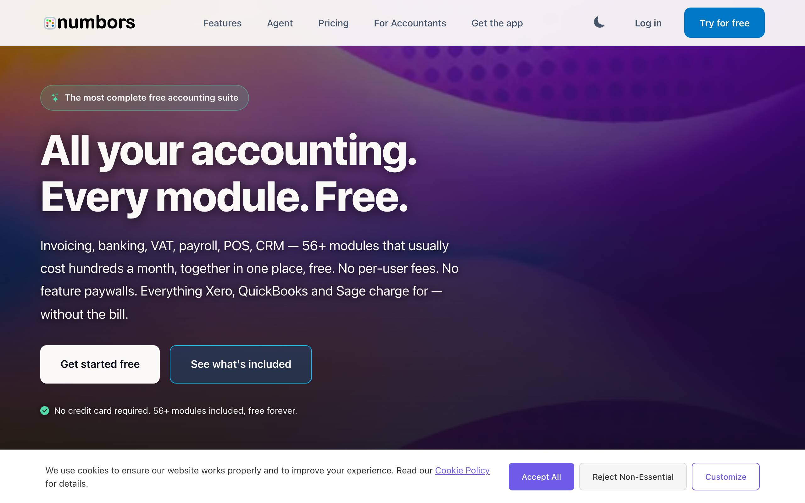 numbors.ai landing page