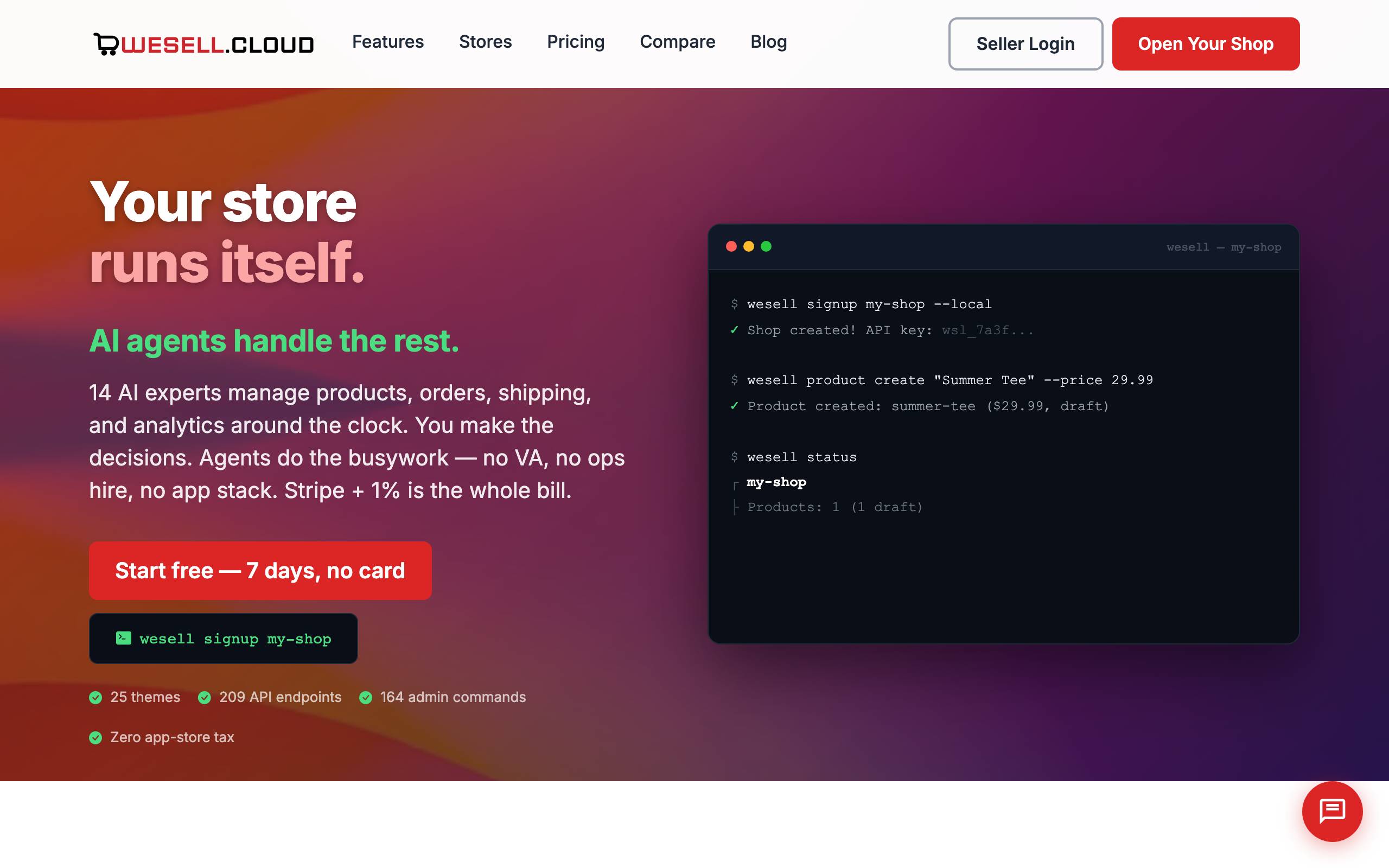 wesell.cloud landing page