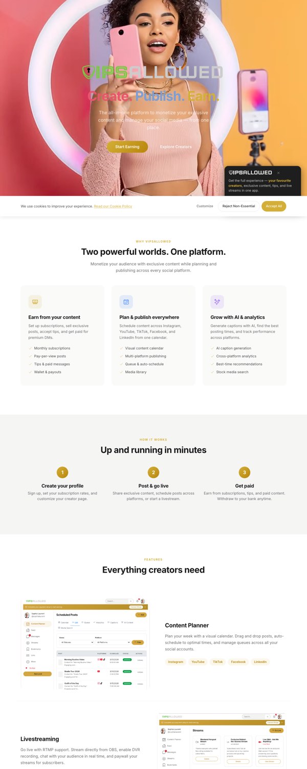 vipsallowed.com landing page