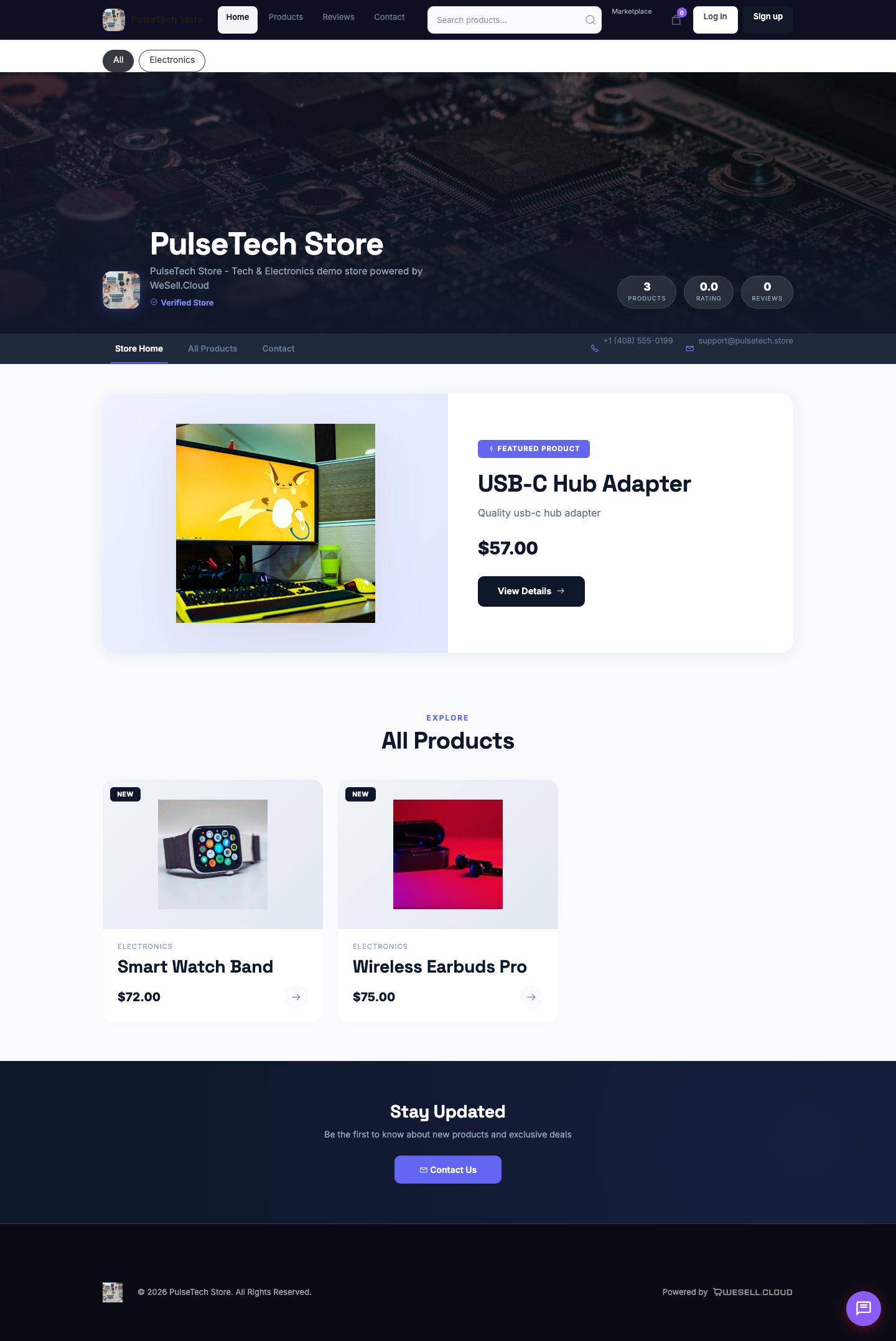 WeSell.Cloud demo store screenshot