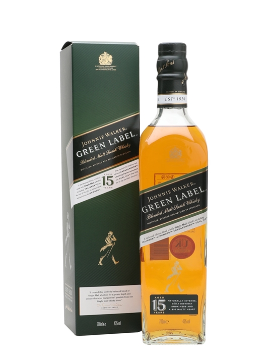 Johnnie Walker Green Label 15 Year Old Blended Malt Scotch Whisky - Single Malt Review