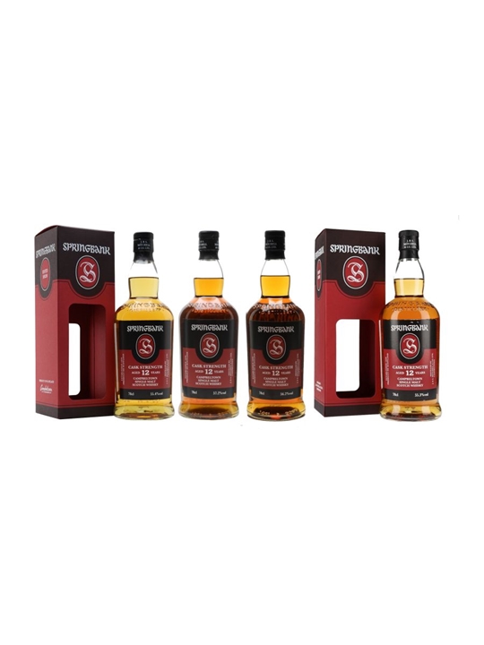 Springbank 12 Year Old Cask Strength Set / 4 Bottles Campbeltown Whisky - Bourbon Review