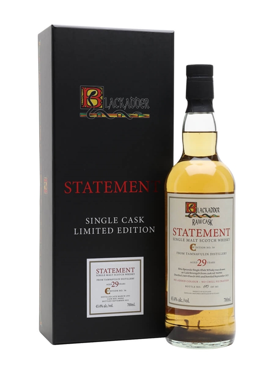 Tamnavulin 1993 / 29 Year Old / Blackadder Statement No.56 Speyside Whisky - Speyside Review