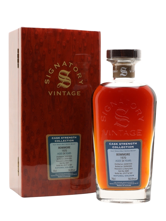 Bowmore 1970 / 34 Year Old / Sherry Butt / Signatory Islay Whisky - Islay Review