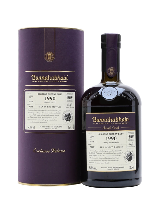 Bunnahabhain 1990 / 32 Year Old / Oloroso Butt /Exclusive to The Whisky Exchange Islay Whisky - Single Malt Review