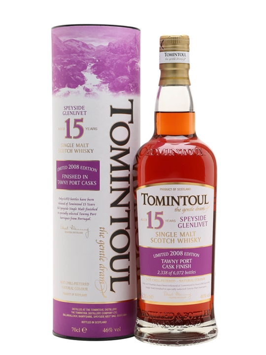 Tomintoul 2008 / 15 Year Old / Tawny Port Pipe Finish Speyside Whisky - Bourbon Review