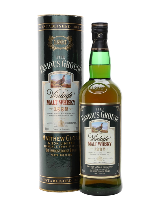 Famous Grouse Vintage 1992 / Bot.2003 Blended Malt Scotch Whisky - Blended Malt Review