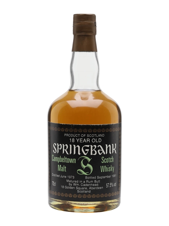 Springbank 1973 / 18 Year Old / Rum Butt / Cadenhead's Campbeltown Whisky - Campbeltown Review