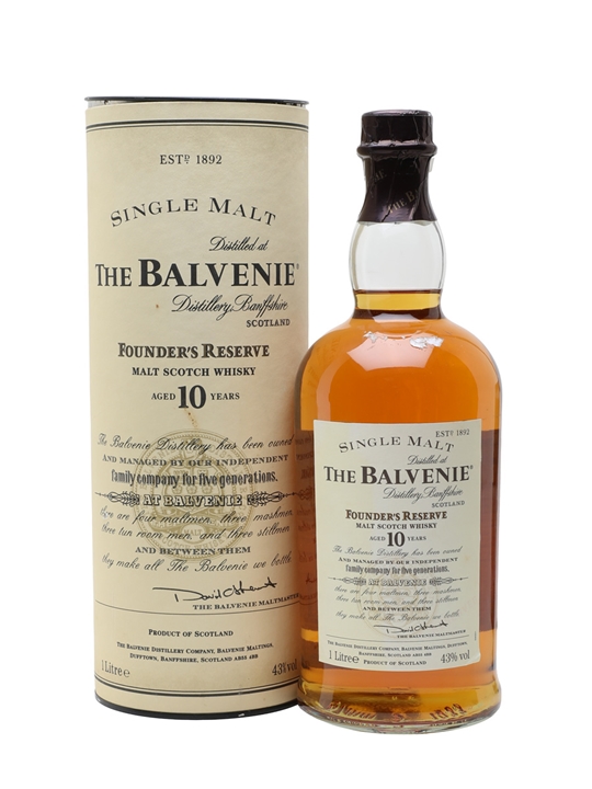 Balvenie 10 Year Old Founder's Reserve / Litre / Bot.2000s Speyside Whisky - Speyside Review